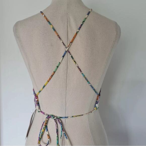 Zara Floral Retro Strappy Backless Crop Top - Size XS - Picture 7 of 10